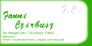 fanni czirbusz business card